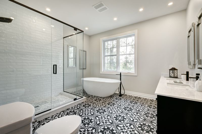 Contemporary Bathroom with Open Layout
